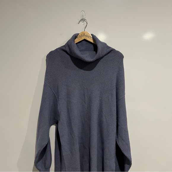 Free People Softly Structured Knit Turtleneck Sweater Cloud - Picture 4 of 9